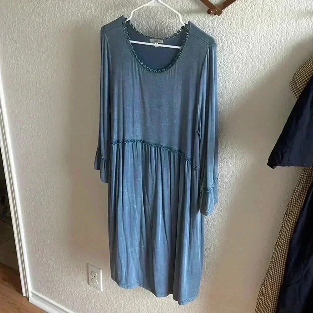 JODIFL Blue Dress w/ Bell Sleeves